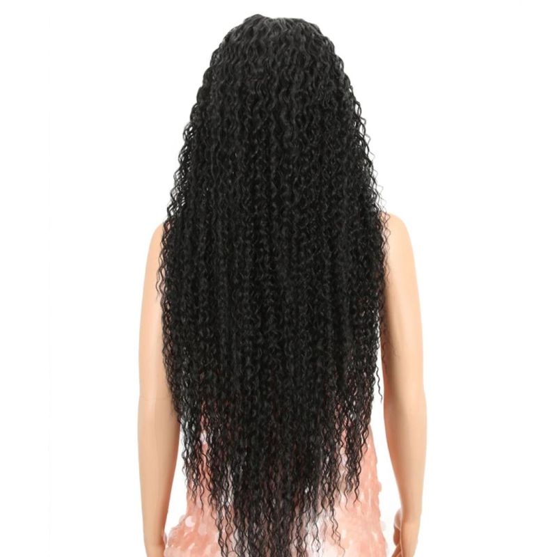 Nature Black Brazilian Human Hair Lace Front Wig 30 Inch Long Hair Lace Front Wig Kinky Curly Hair Long Hair Wigs for Women