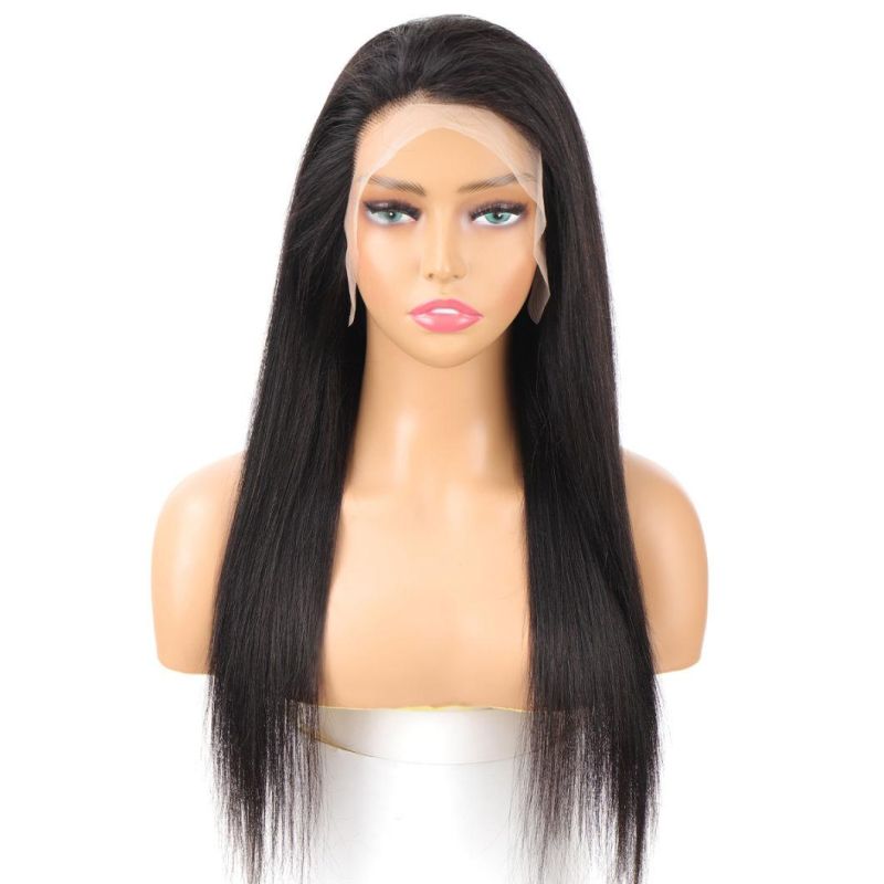 13*4 Transparent Lace Frontal, Hair Bundles, Hair Closure, Brazilian Virgin Hair, 180% Density Straight Black Human Hair Wig for Women 10inch-30inch