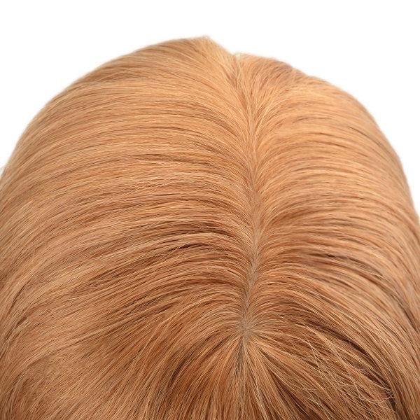 Custom Ladies PU and Lace Base Real Human Hair Silk Top Wig