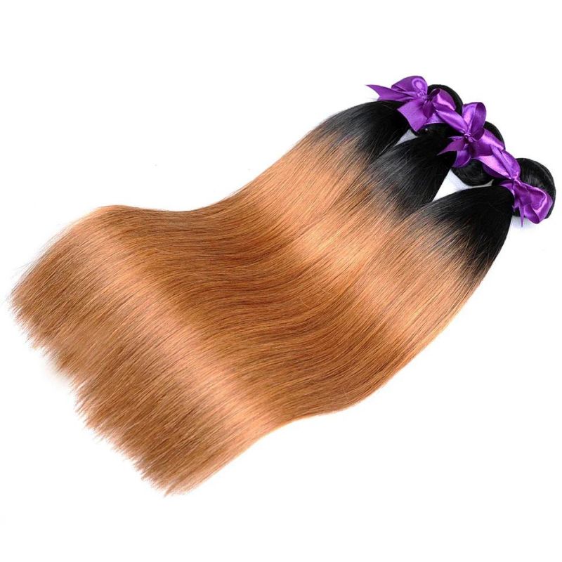 Ombre Hair Peruvian Straight Hair Bundles with Closure Human Hair 1b 30 Bundles with Closure 10-26inch Weave Remy Hair