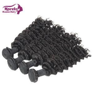 Morein Hair Dropshipping Indian Mink Raw Deep Wave Hair Natural Color Human Hair