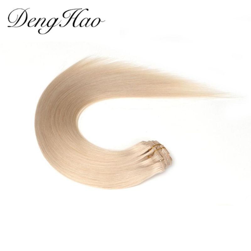Top Grade European Double Drawn Human Hair Clips Hair Extenion