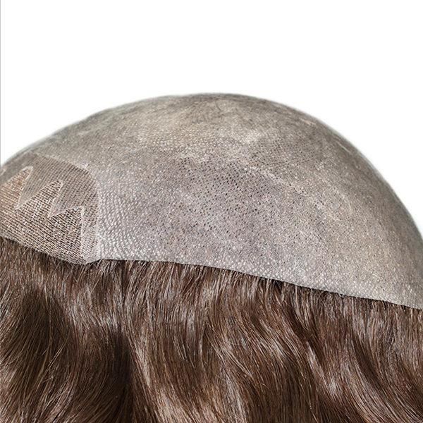 Natural Hair Toupee Super Thin Skin with Fine Welded Mono Front for Women