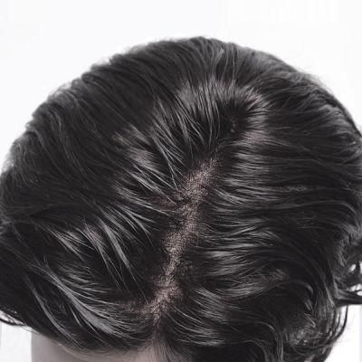 Men&prime;s Super Fine Welded Lace with Mono Center and PU All Around - High Quality Hair