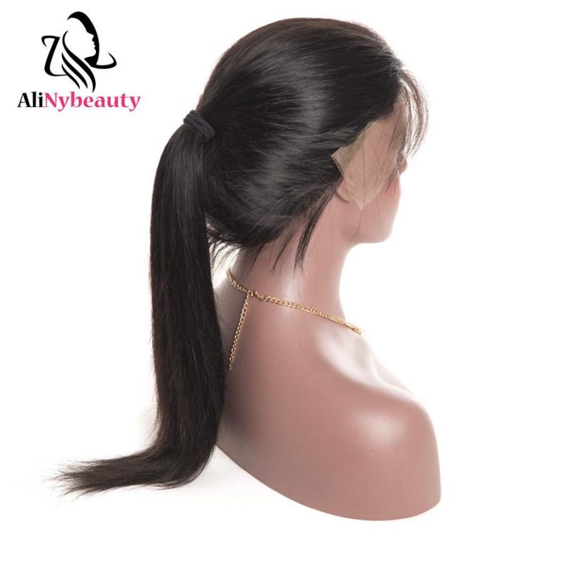 Alinybeauty Wholesale Natural Straight 100% Human Hair Full Lace Wig