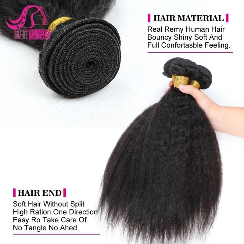 Factory Price Natural Color Brazilian Virgin Hair Kinky Straight Hair Extension