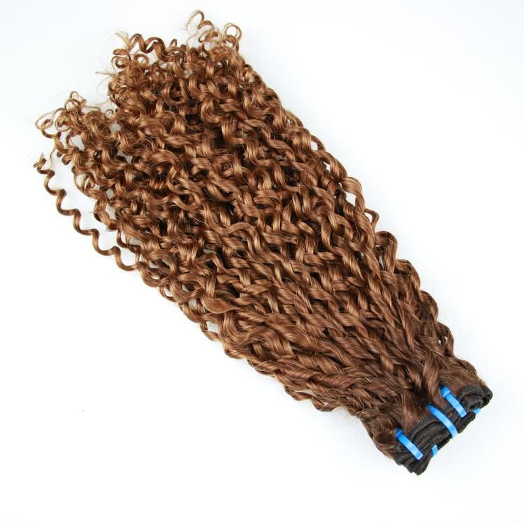 Wholesale Human Hair Double Drawn Hair Weave Pissy Curly Funmi Remy Hair Weft #4/30