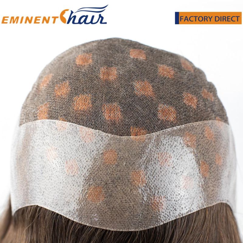 French Lace with PU Coating Wig Full Cap Hair System with Spot Highlights Eminent Hair