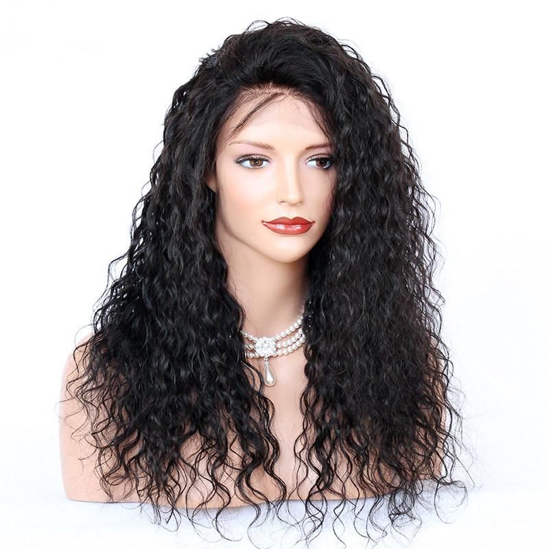 Front Lace Wigs with Baby Hair Water Wave Pre Plucked Natural Hairline 150% Density Brazilian Remy Human Hair Wigs