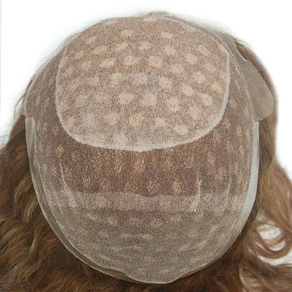 Human Hair Invisible Knots Silk Top Full Lace Hair Replacement