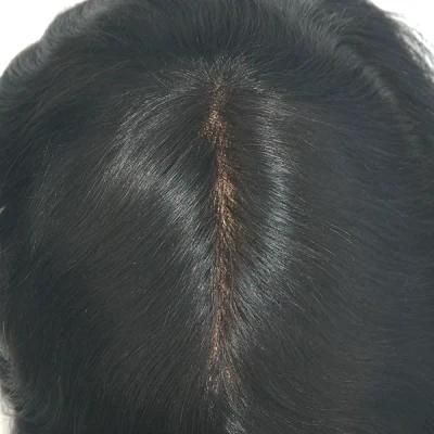 Invisible Mono Lace Base with Poly Around Male Natural Toupee