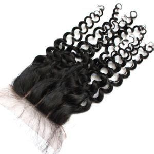 Brazilian Human Hair 4X4 Natural Color Deep Curly Silk Closure