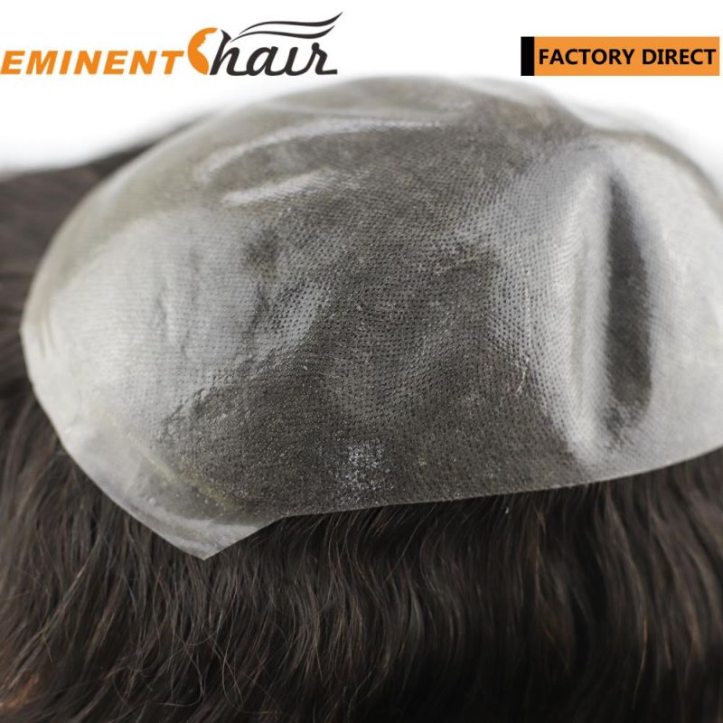 Natural Hairline Human Hair Skin Men′s Toupee