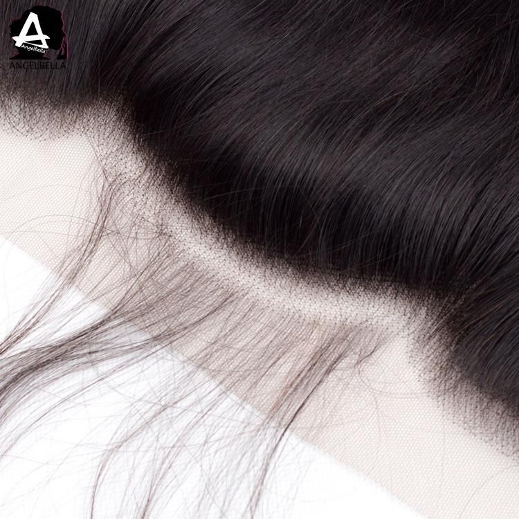 Angelbella Raw Mink Brazilian Top Lace Frontal Natural Black Color 13X4 Virgin Hair Frontals