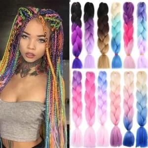 Belleshow 24inch 41inch 82inch Ombre Braiding Hair Extensions Synthetic Crochet Hair Crochet Braid Hair Jumbo Braids