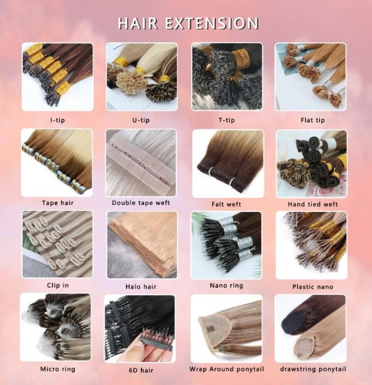 Microlink U Tip Human Hair Extensions Double Drawn Keratin Blonde U Tip Human Hair