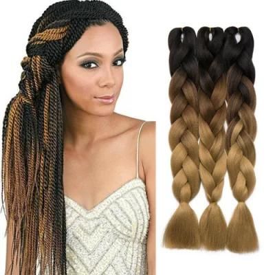 Kbeth Vigorous Free Sample 24inch Synthetic Jumbo Braiding Hair Long Braid Hairpieces Ombre Crochet Braids Extensions for Black Women in Stock