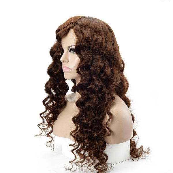 Lw7179 Beautiful Curl Custom Made Natural Human Hair Medical Wigs for Women