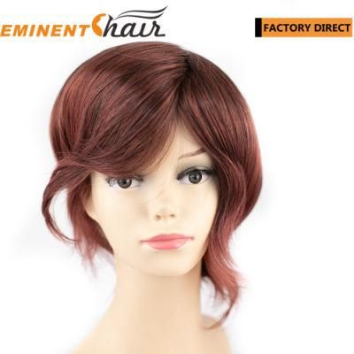 Women Mongolian Hair Skin Hair System Natural Effect Invisible Wig