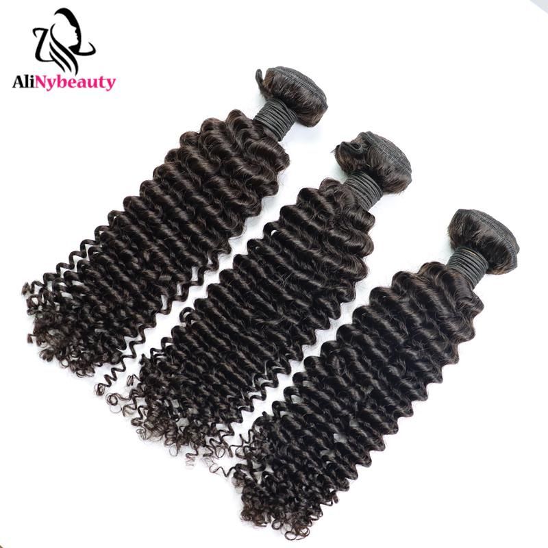 Alinybeauty Wholesale Raw Mink Virgin Brazilian Hair Bundles Unprocessed Deep Wave Hair Cuticle Aligned 100% Human Hair Extensions