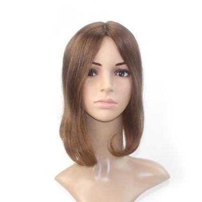 Human Hair Hair System with PU Perimeter Silk Base Toupee for Women