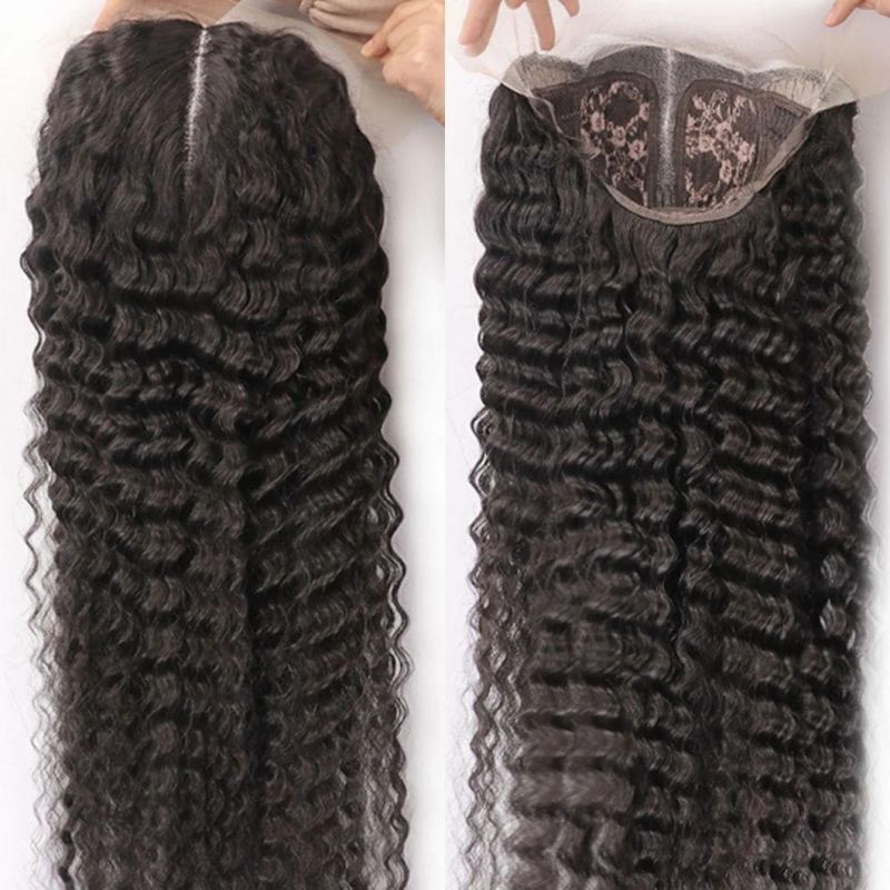 HD Lace Frontal Wig Deep Wave Human Hair Lace Front 4X4 Wigs with Closure Pre Plucked Bleached Knots Wigs 150% 13X4 Loose Deep T Part Lace Wig 28 Inch