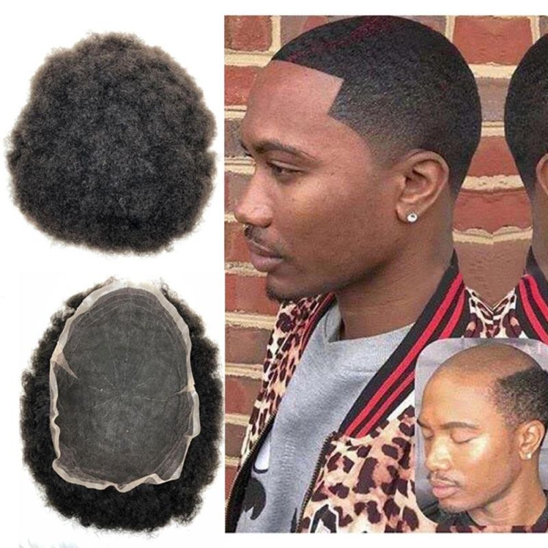 Kbeth Men′s Toupees for Black Man 2021 Fashion Short Afro Curly Brazilian Human Hair Custom Wigs Full Skin Transparent Lace Hot Sale Toupee Affordable