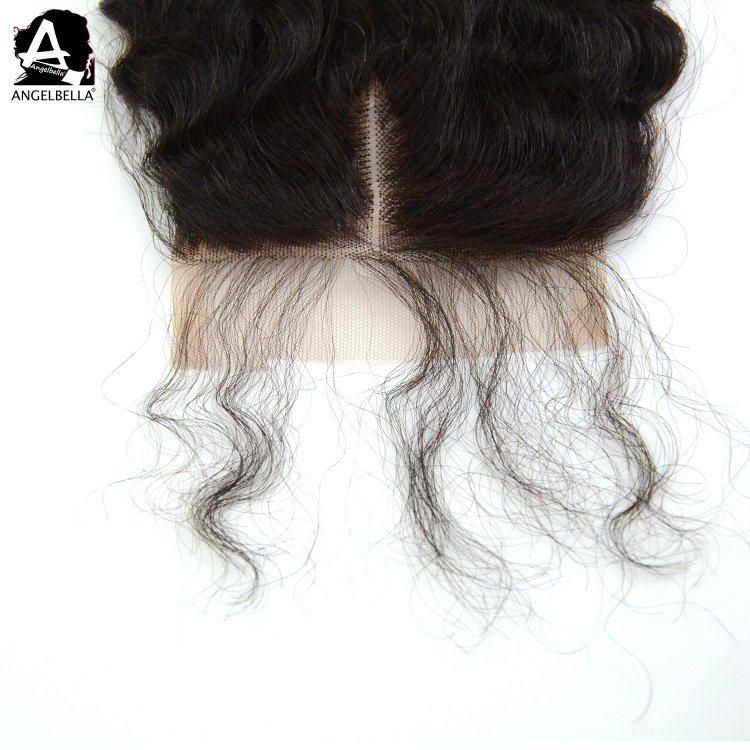 Angelbella Remy Virgin Human Hair Lace Closure with Baby Hair 4X4 Kinky Curly Brazilian Hair Closure Piece