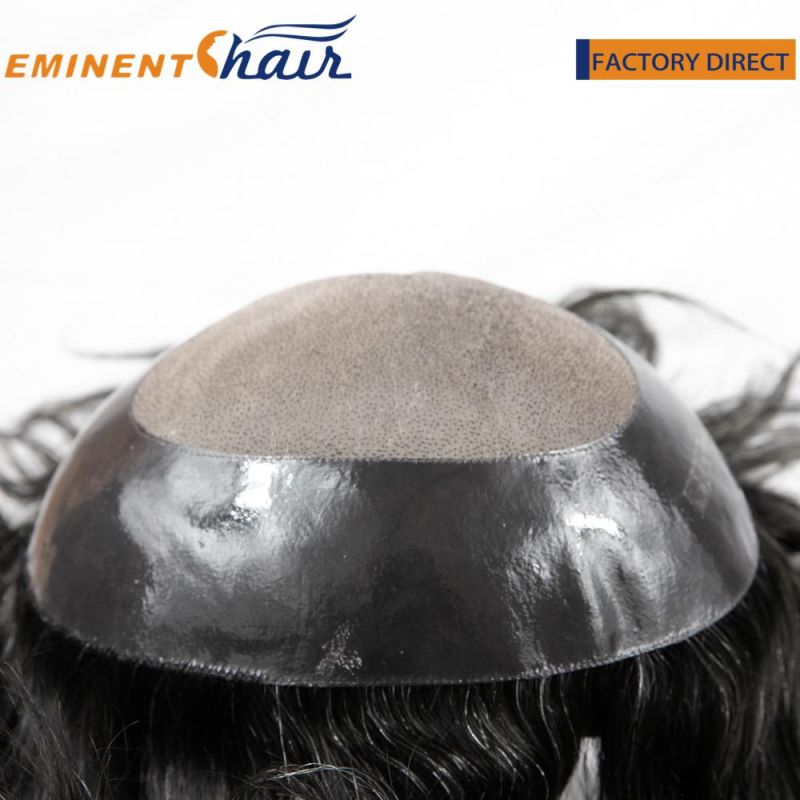 Fine Mono with Black PU Coating Men′ S Hair Replacement