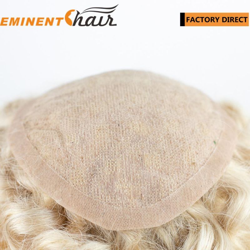 Lace Toupee Blond Curly Wig Natural Effect