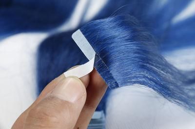 Brazilian Virgin Human Hair Tape Hair Extensions Blue Color