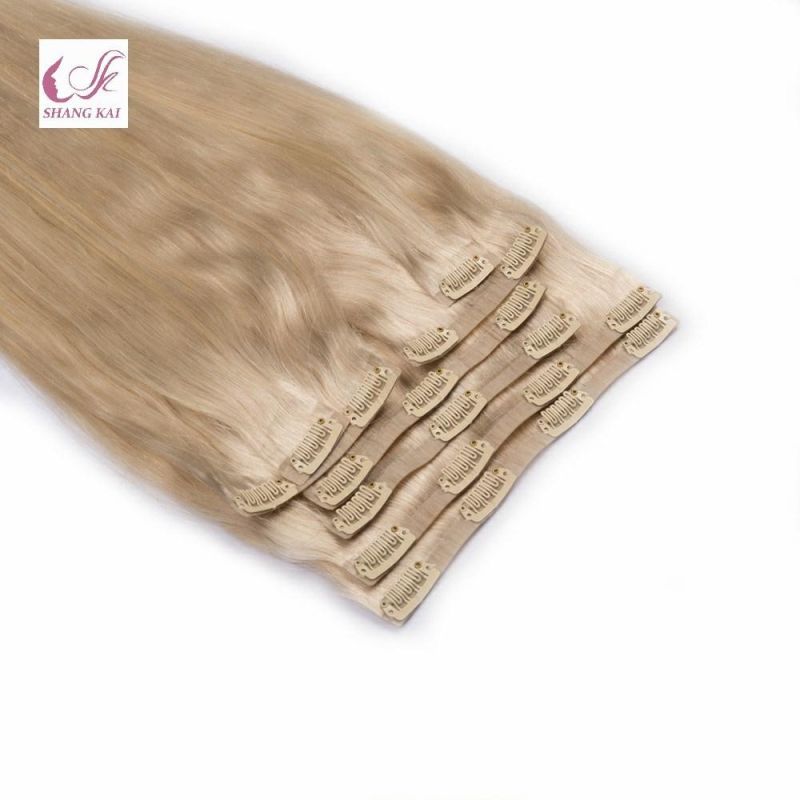 Seamless Clips Human Hair Extension Russian Remy Hair Natural Hair Seamless in Hair Clips