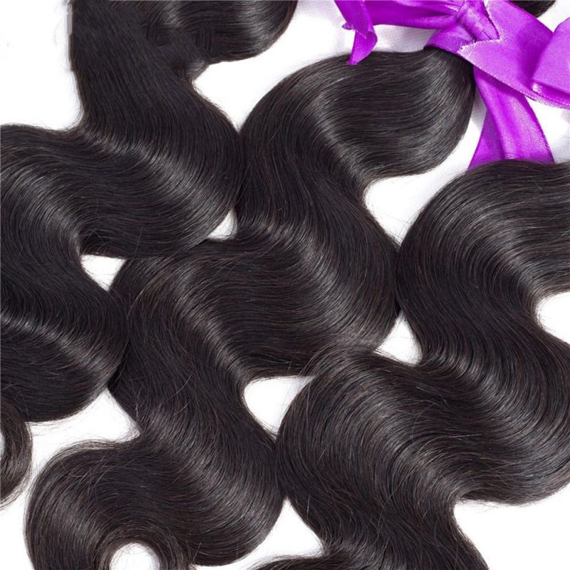 Brazilian Hair Weave Bundles with Closure Body Wave Bundles with Frontal High Remy Human Hair Bundles with Closure