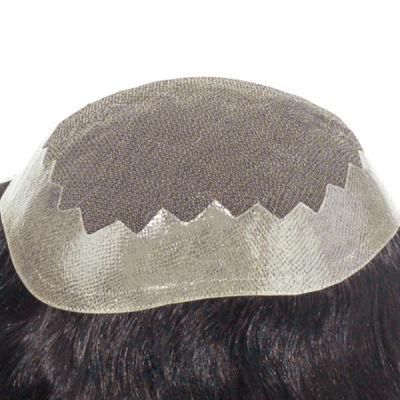 French Lace with PU Around and Inside Scallop Natural Looking Toupee