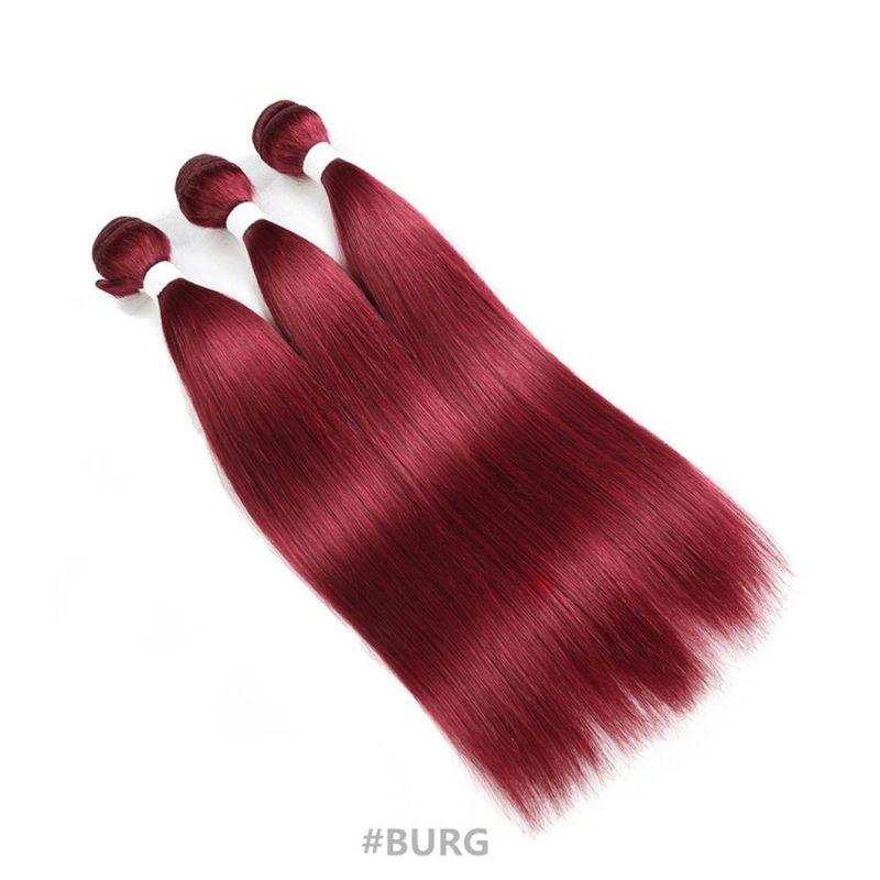 Brazilian Human Hair Straight Hair Bundles Burgundy Red Blonde Brown Color Remy Human Hair Weaving Bundles Extensions
