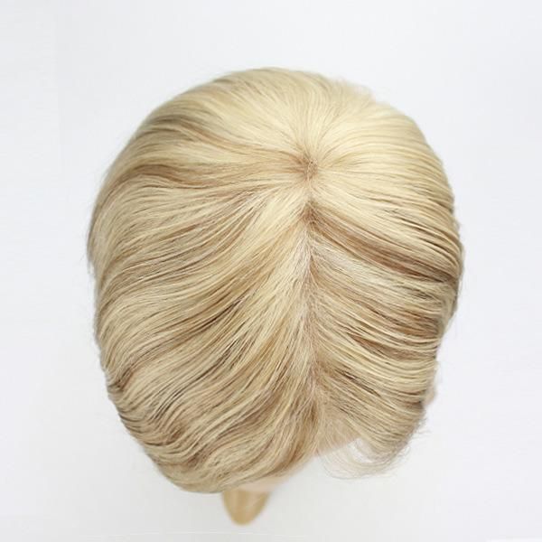 Lw4058 Full Mono Cap Wig with Stretch Lace on Crown