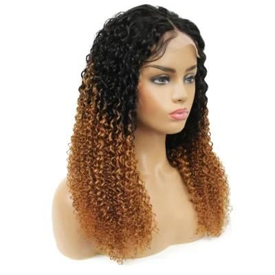 Kbeth Double Colors Bob Wig for Black Girls Birthday Gift 2021 Fashion 4X4 Kinky Curly Black Brown Hair Wigs Wholesale