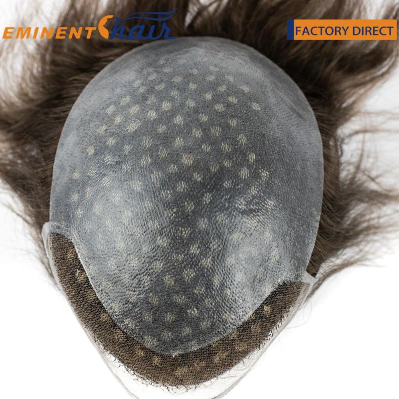 Bio Lace with Spot Highlight Men′ S Hairpiece All Backwards