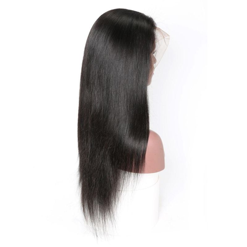 Natural Black Color Human Hair, 360 HD Transparent Frontal Lace, Brazilian Virgin Remy Human Hair Wig, Long Straight Human Hair for Black Women 10"-30"