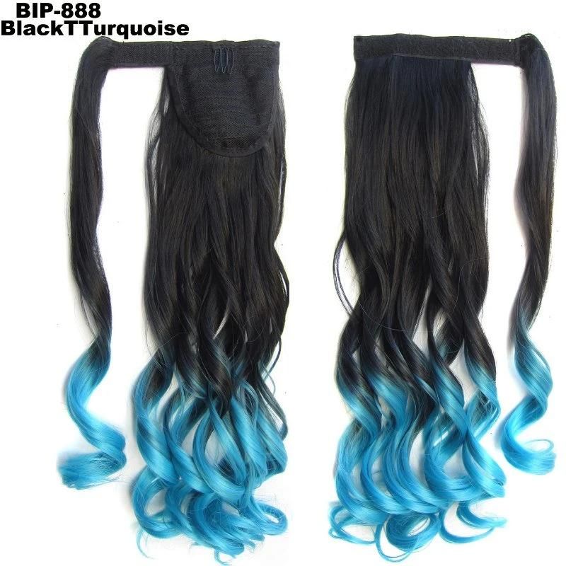 Natural Wavy Synthetic Magic Paste Ponytail Clip in Hair Extension