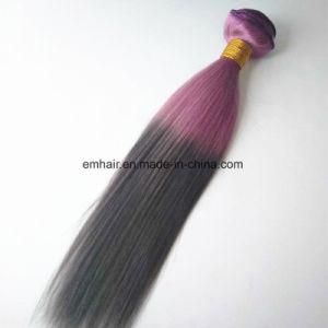 High Quality Hot Selling Real Human Hair Ombre Color Lavender Purple/Grey Straight Hair Weave Brazilian Hair Weft Braizlian Hair Weave