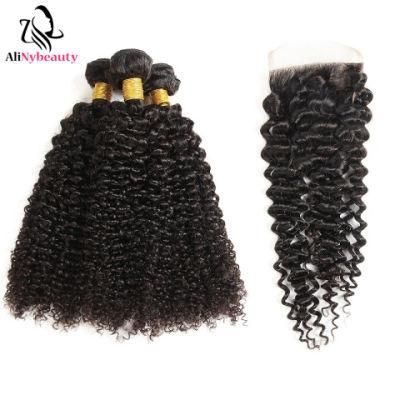 Hot Selling Brazilian Jerry Curly Hair Bundles with Closure