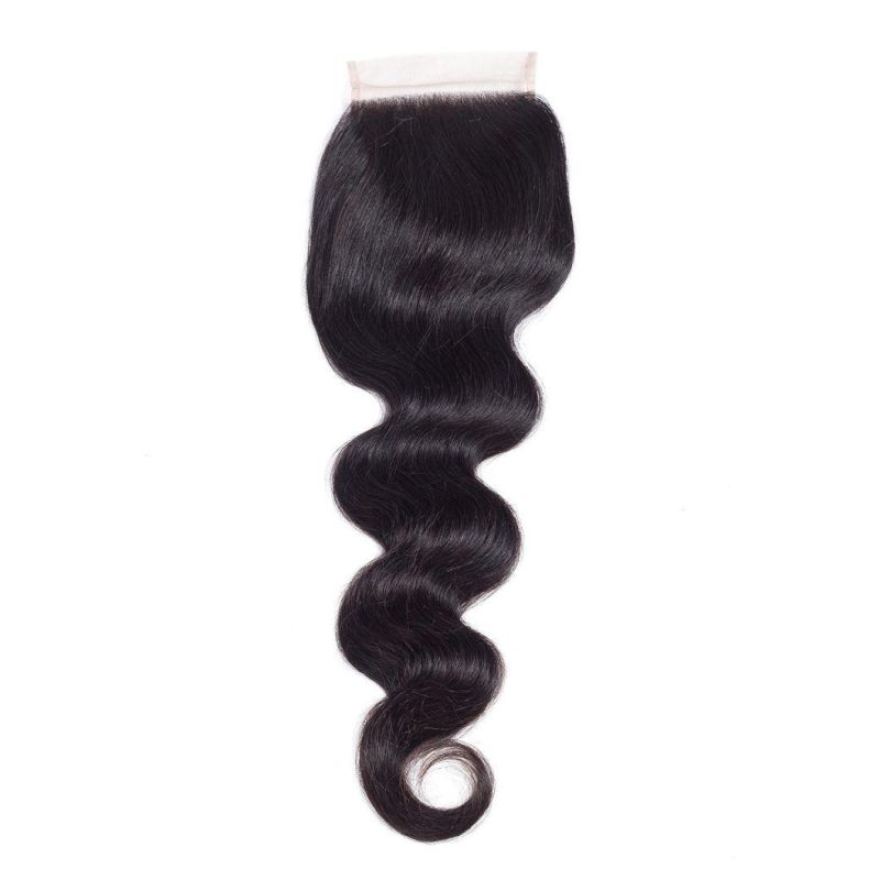 Wholesale Top Quality Natural Part Body Wave 100% Peruvian Human Hair Lace Closure