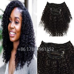 High Quality Kinky Curly Hair 14-24&quot; 7PCS 120g Natural Color Brazilian Virgin Hair Full Set Clip in Hair Extensions Free Shipping