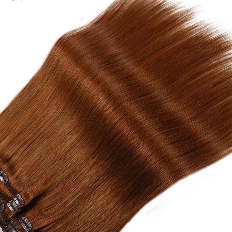 100% Human Hair Remy Virgin Triple Weft Double Drawn Clip in Hair Extensions #33