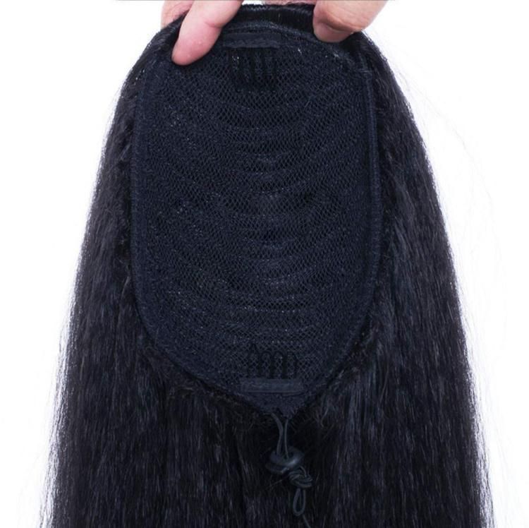 Yaki Straight 24inch Stretch Mesh Ponytail Hair Extension Wholesale Human Hair
