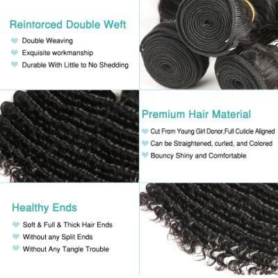26inch Deep Wave Bundles Brazilian Hair Bundles Human Hair Extensions 1PCS Remy Hair Weave Bundles