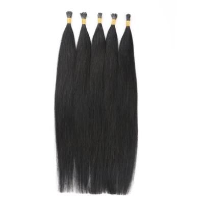 Kinky Curly I Tip Human Hair for Black Women Brazilian Virgin Hair Bulk Natural Black Color Extension