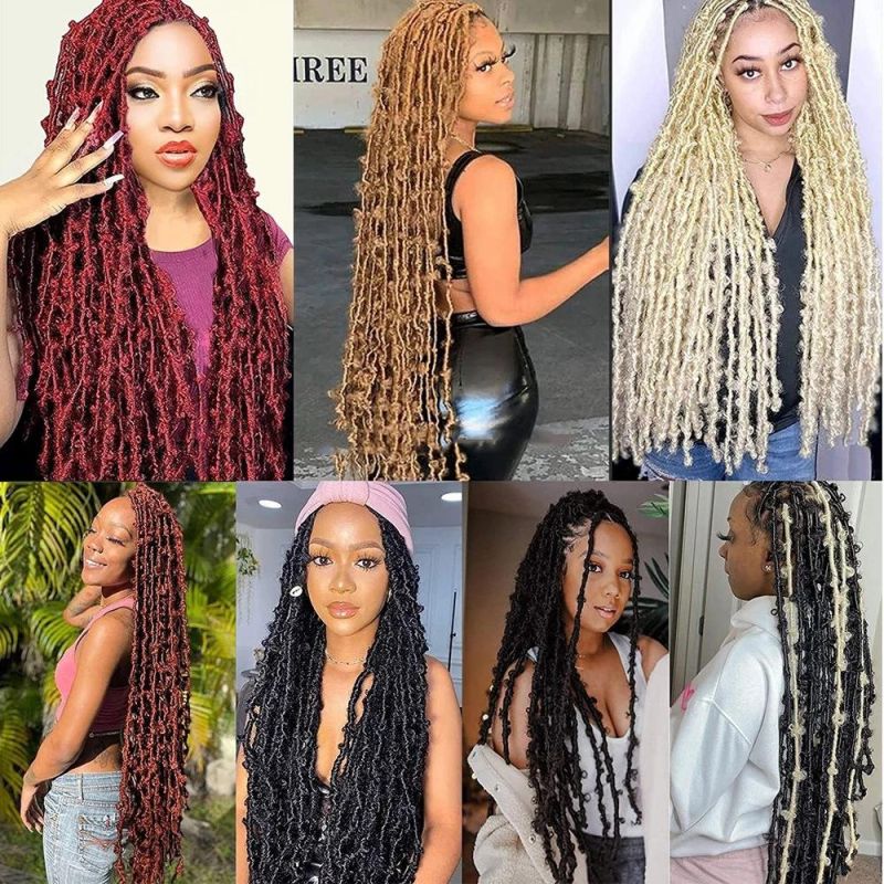 28" 10 Strands/Pack Synthetic Extension Butterfly Locs Crochet Hair Braiding for Black Women