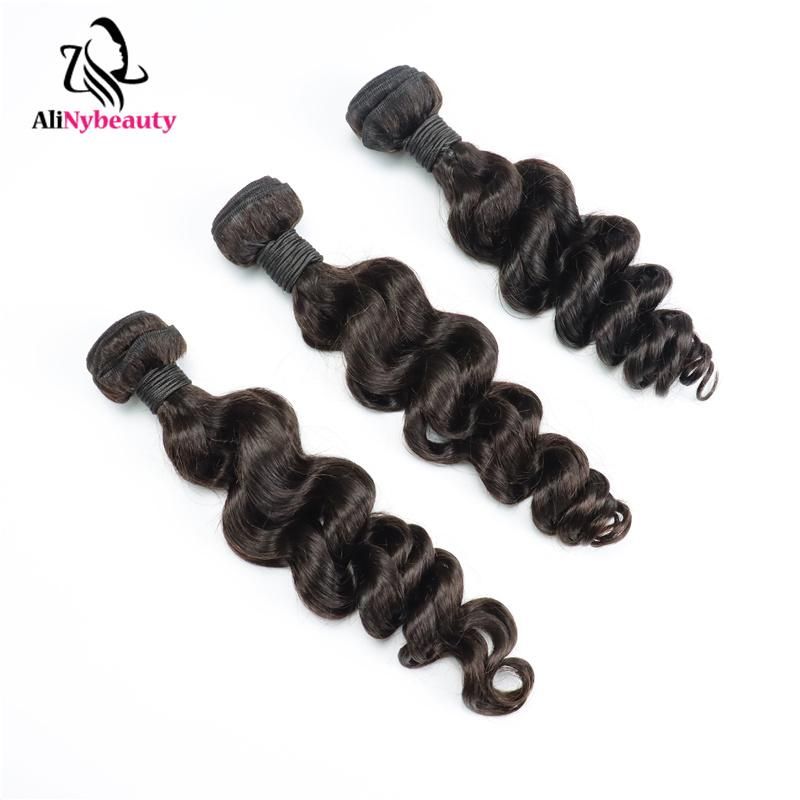 Alinybeauty Best Quality Hot Selling Unprocessed Raw Indian Virgin Cuticle Aligned Hair 100% Human Hair Weave Loose Curly Hair Bundles